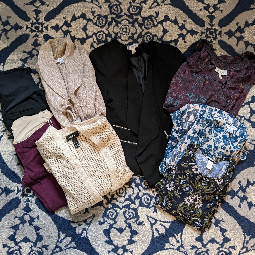 Maternity Clothing Bundle Sz Medium/4 - Pants, dresses, cardigans, blazer